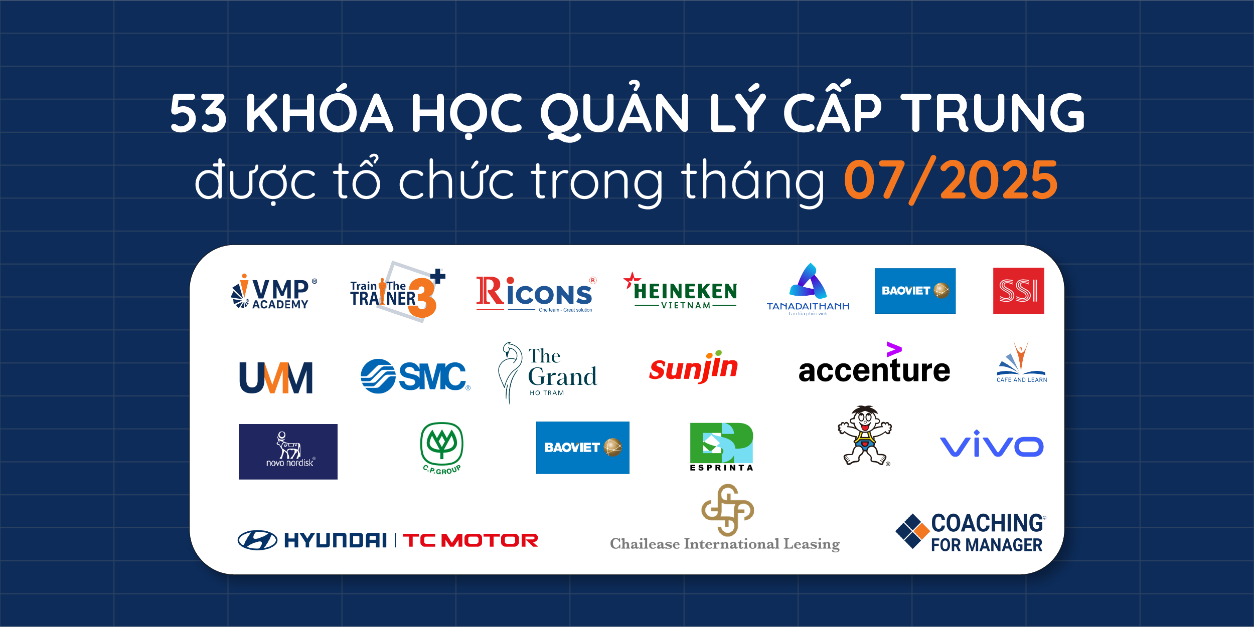 53 khóa học quản lý tháng 07.2025.